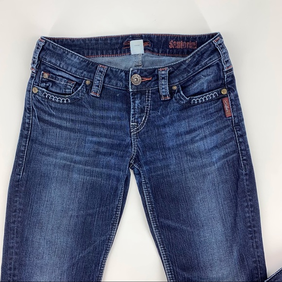 Silver Jeans Santorini Crop Jeans Dark Wash, 26 DAMAGED - Picture 3 of 16